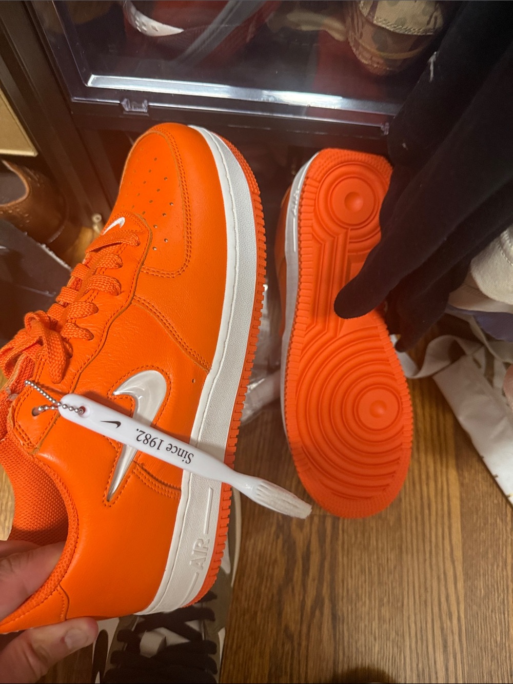 Nike Orange and White Low Top Sneakers